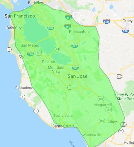 San Francisco Bay area wireless Internet coverage map